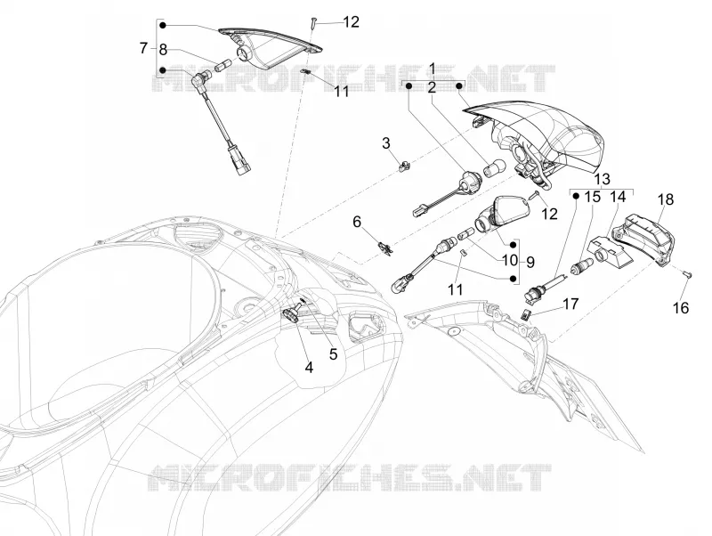TAIL LIGHTS - INDICATORS VESPA VESPA-SCOOTER 50 PRIMAVERA 2020  Primavera 50 25 km/h Euro 5