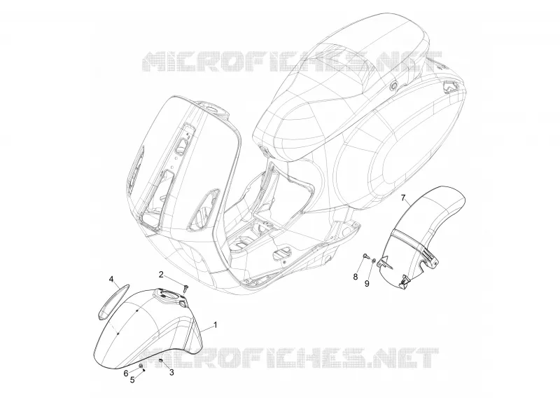 Wheel huosing - Mudguard VESPA VESPA-SCOOTER 50 PRIMAVERA 2021  Primavera 50 25 km/h Euro 5