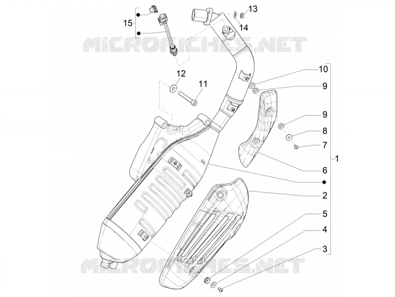 EXHAUST VESPA VESPA-SCOOTER 125 SPRINT 2022  Sprint 125 4T 3V Euro 5