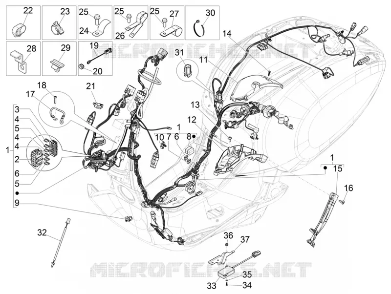 MAIN WIRING HARNESS VESPA VESPA-SCOOTER 125 SPRINT 2022  Sprint 125 4T 3V Euro 5