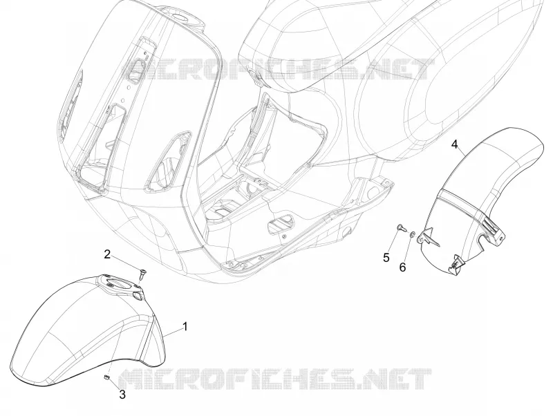 Wheel huosing - Mudguard VESPA VESPA-SCOOTER 125 SPRINT 2022  Sprint 125 4T 3V Euro 5
