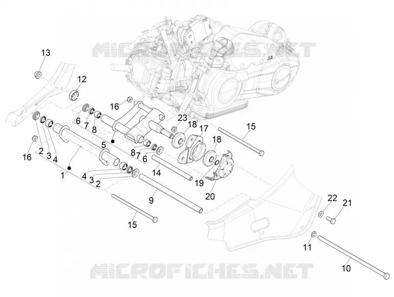 Swinging arm VESPA VESPA-SCOOTER 125 SPRINT 2021  Sprint 125 4T 3V ie Euro 5 ABS