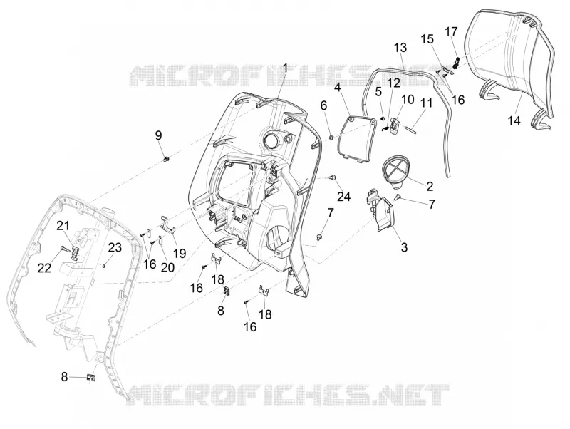Front glove-box - Knee-guard panel VESPA VESPA-SCOOTER 150 SPRINT 2020  Sprint 150 Sport Euro 5 ABS