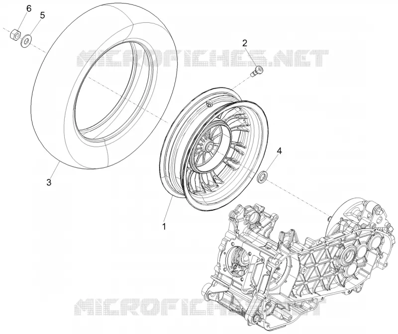 REAR WHEEL VESPA VESPA-SCOOTER 150 SPRINT 2020  Sprint 150 Sport Euro 5 ABS