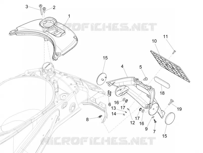 Rear cover - Splash guard VESPA VESPA-SCOOTER 50 SPRINT 2020  Sprint 50 25 km/h Euro 5