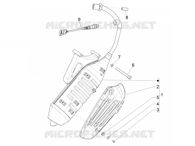 EXHAUST VESPA VESPA-SCOOTER 50 SPRINT 2020  Sprint 50 4T 3V Euro 5