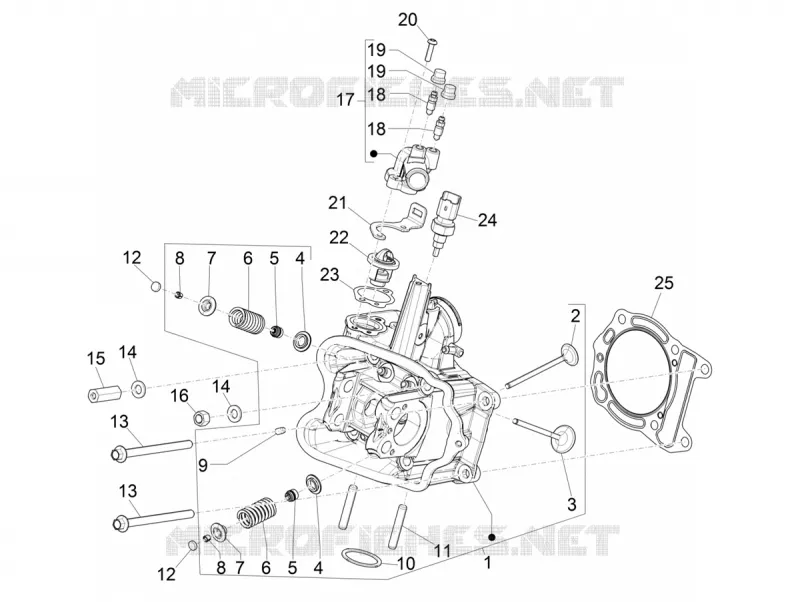CYLINDER HEAD - VALVES PIAGGIO PIAGGIO-SCOOTER 400 MP3 2022  MP3 400 HPE RST Classic-Sport E5