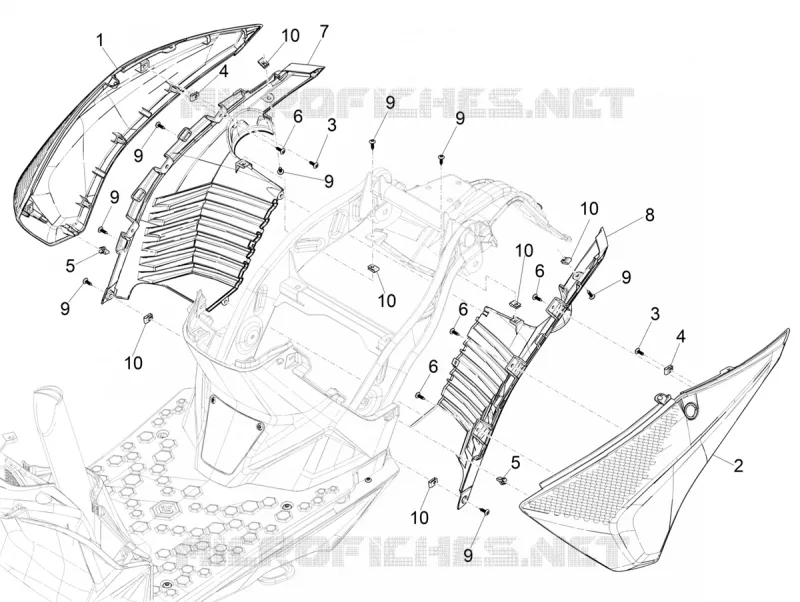 Side cover - Spoiler PIAGGIO PIAGGIO-SCOOTER ELECTRIC PIAGGIO-1 2021  Piaggio 1 Moped 25Km/h