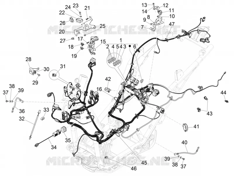 MAIN WIRING HARNESS PIAGGIO PIAGGIO-SCOOTER 300 BEVERLY 2023  Beverly 300 E5 Deep Black