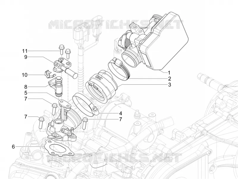 Throttle body - Injector - Inlet manifold PIAGGIO PIAGGIO-SCOOTER 310 BEVERLY 2025  Beverly 310 E5+ Classic - Sport