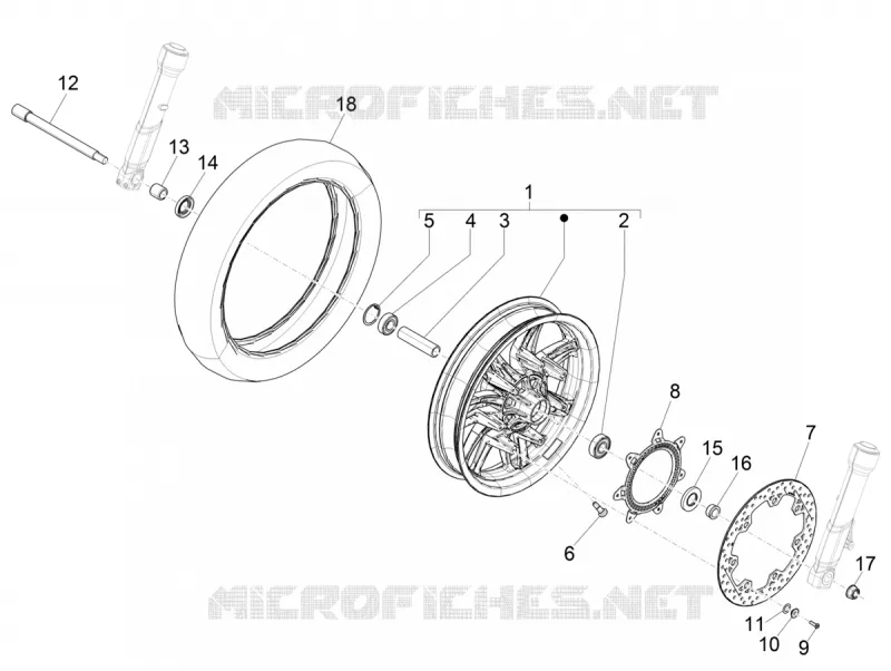Front wheel PIAGGIO PIAGGIO-SCOOTER 400 BEVERLY 2023  Beverly 400 E5 Deep Black