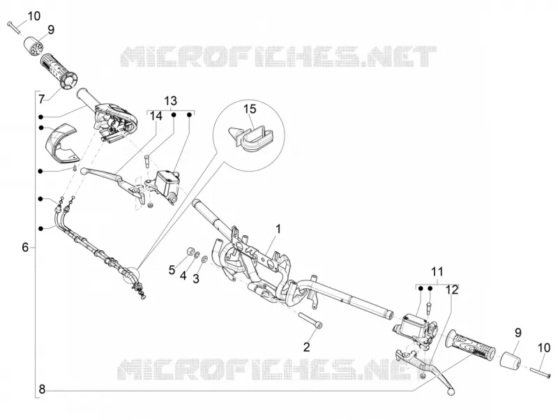 Handlebars - Master cil. PIAGGIO PIAGGIO-SCOOTER 400 BEVERLY 2023  Beverly 400 E5 Deep Black
