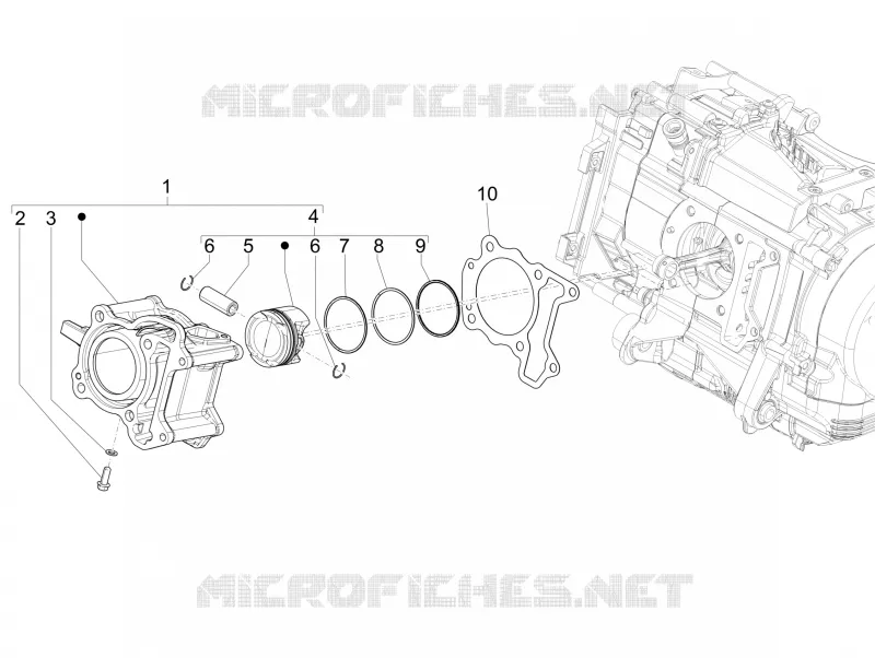 Cylinder-piston-wrist pin unit VESPA VESPA-SCOOTER 125 GTS 2022  Vespa GTS 125 ABS E5 Super - Super Sport - Super Tech