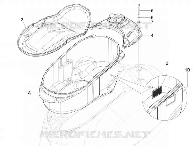 Helmet huosing - Undersaddle VESPA VESPA-SCOOTER 125 GTS 2022  Vespa GTS 125 ABS E5 Super - Super Sport - Super Tech