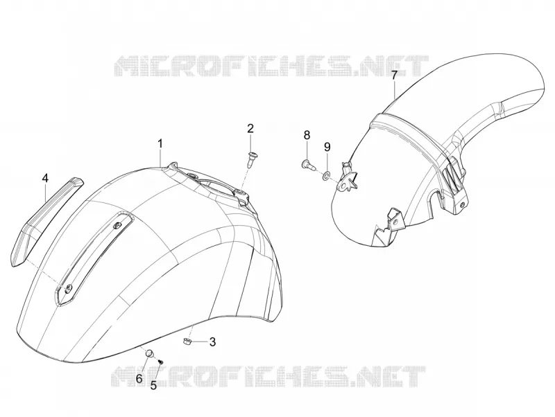 Wheel huosing - Mudguard VESPA VESPA-SCOOTER 125 GTS 2023  Vespa GTS 125 ABS E5 Super - Super Sport - Super Tech