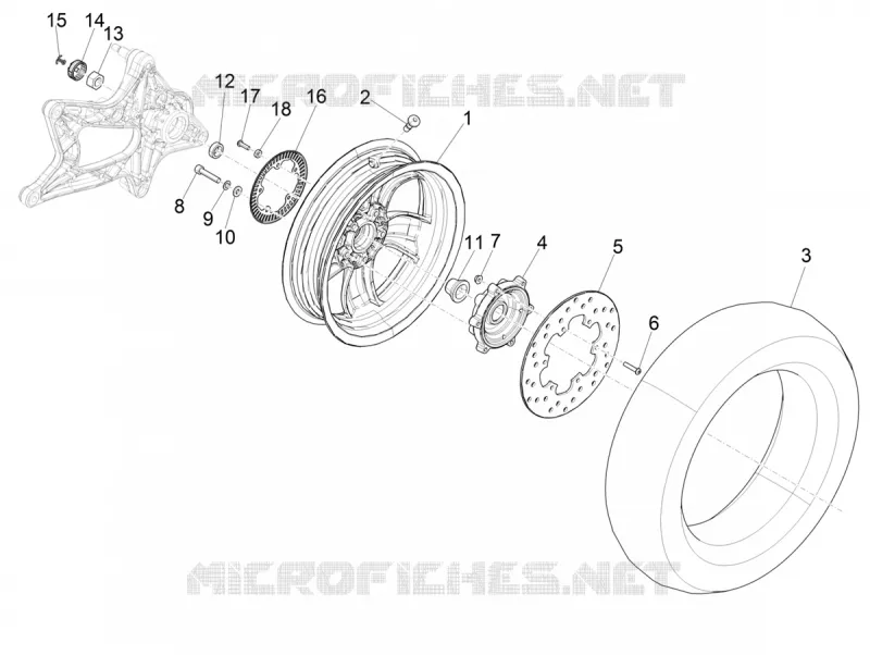 REAR WHEEL VESPA VESPA-SCOOTER 125 GTS 2024  Vespa GTS 125 E5+ Classic - Super - Super Sport