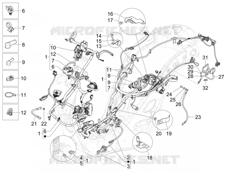 MAIN WIRING HARNESS VESPA VESPA-SCOOTER 300 GTS 2024  Vespa GTS 300 ABS E5 Super - Super Sport - Super Tech