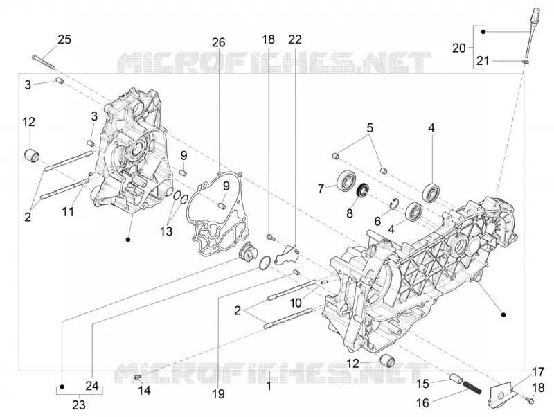 Crankcase VESPA VESPA-SCOOTER 300 GTS 2021  GTS 300 Super HPE 4T 4V ie Euro 5 ABS