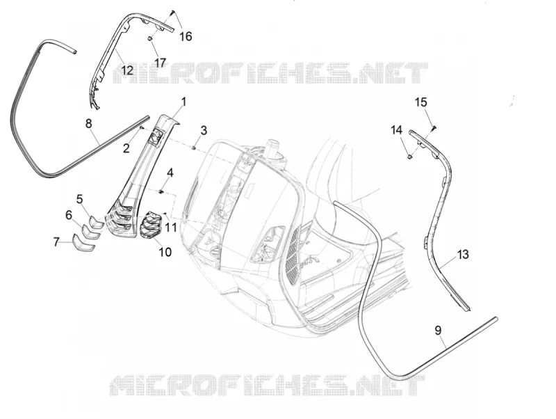 Front shield VESPA VESPA-SCOOTER 300 GTS 2021  GTS 300 Super HPE 4T 4V ie Euro 5 ABS