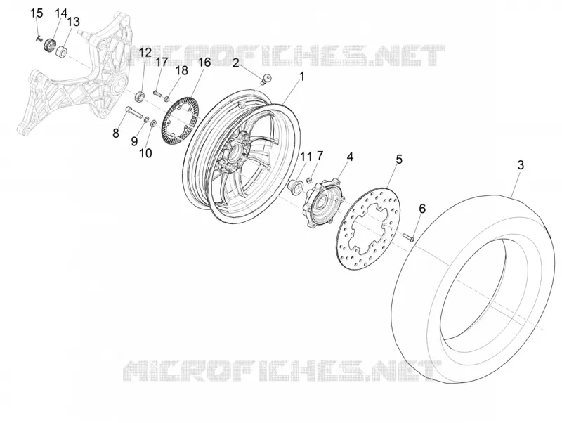 REAR WHEEL VESPA VESPA-SCOOTER 300 GTS 2023  Vespa GTS 300 Super HPE 4T / 4V ie ABS E5