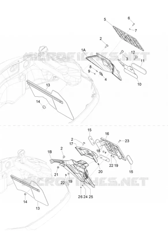 Rear cover - Splash guard VESPA VESPA-SCOOTER 300 GTS 2021  GTS 300 Super HPE 4T 4V ie Euro 5 ABS