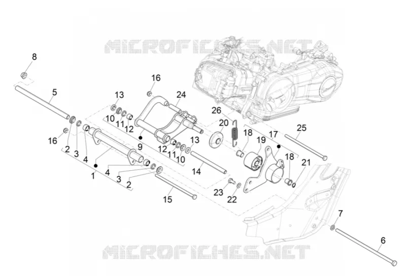 Swinging arm VESPA VESPA-SCOOTER 300 GTS 2023  Vespa GTS 300 Super HPE 4T / 4V ie ABS E5