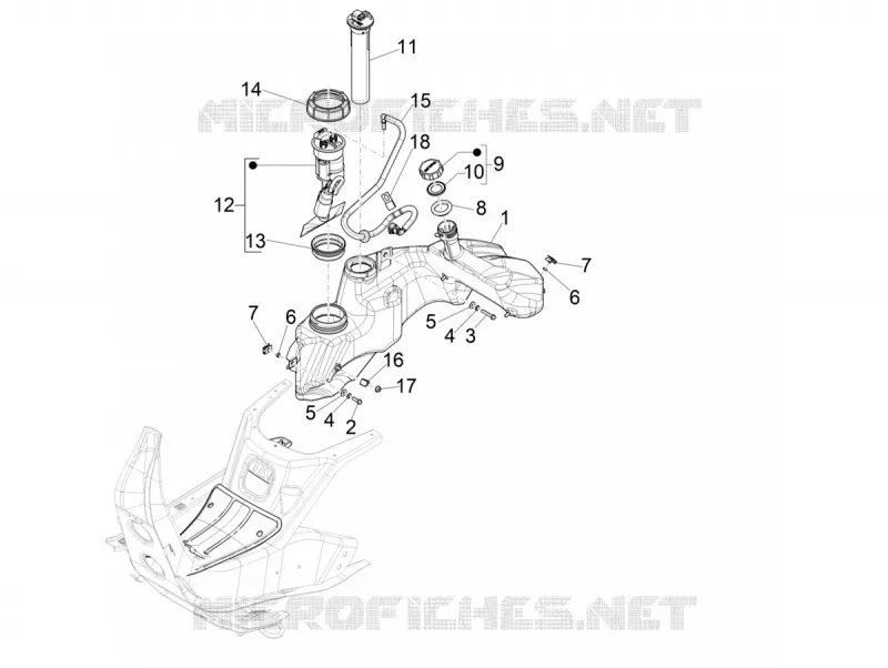 Tank VESPA VESPA-SCOOTER 300 GTS 2023  Vespa GTS 300 Super HPE 4T / 4V ie ABS E5