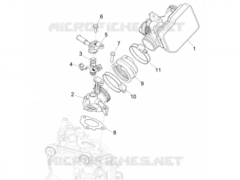 Throttle body - Injector - Inlet manifold VESPA VESPA-SCOOTER 300 GTS 2023  Vespa GTS 300 Super HPE 4T / 4V ie ABS E5