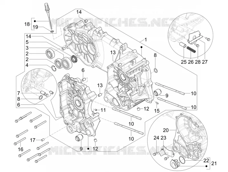 Crankcase VESPA VESPA-SCOOTER 310 GTS 2024  Vespa GTS 310 E5+ Classic - Super - Super Sport