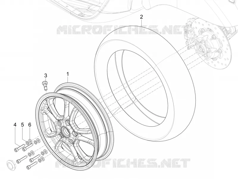 Front wheel VESPA VESPA-SCOOTER 310 GTS 2024  Vespa GTS 310 E5+ Classic - Super - Super Sport
