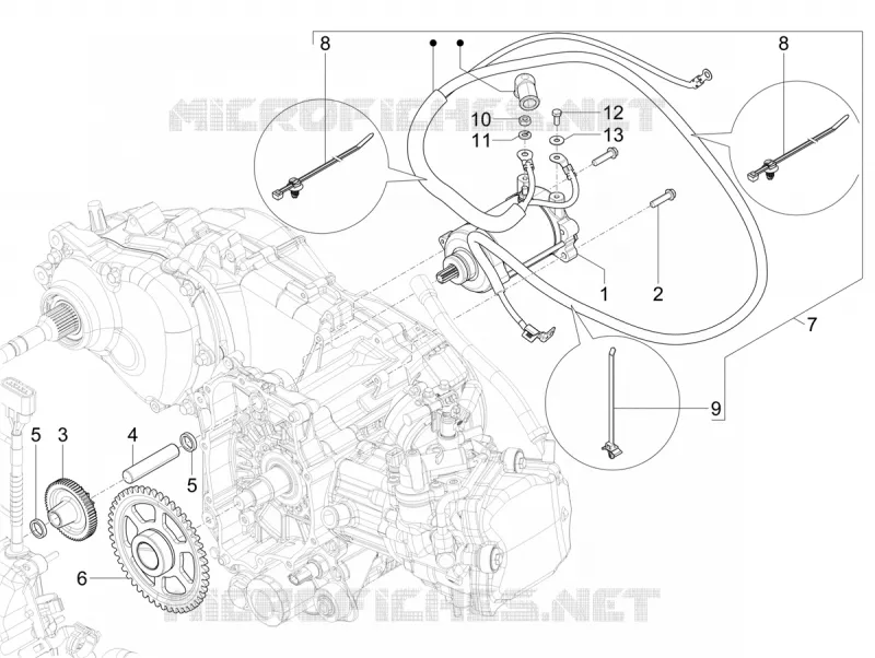 Stater - Electric starter VESPA VESPA-SCOOTER 310 GTS 2025  Vespa GTS 310 E5+ Super Tech