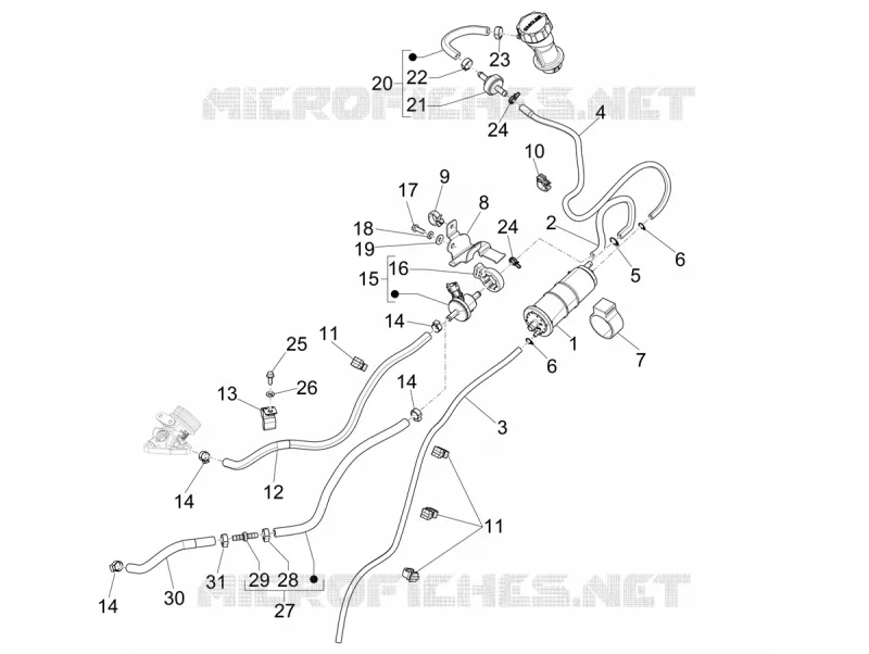 Anti-percolation system VESPA VESPA-SCOOTER 50 PRIMAVERA 2023  Primavera 50 4T 3V Euro 5