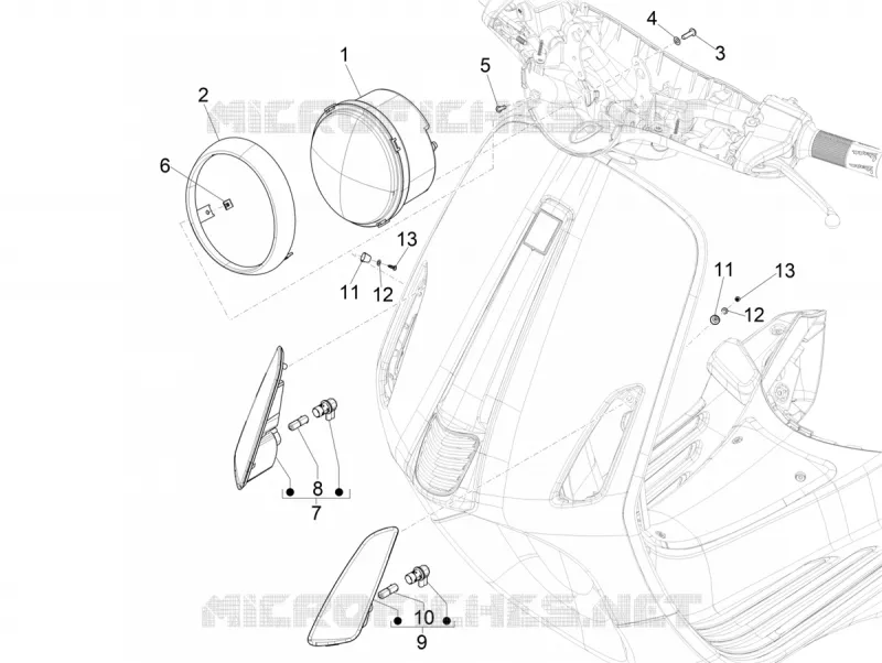HEADLIGHT - INDICATORS VESPA VESPA-SCOOTER 50 PRIMAVERA 2022  Primavera 50 4T 3V Euro 5