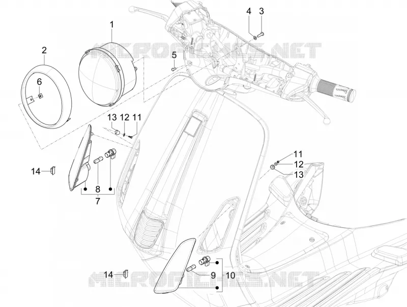HEADLIGHT - INDICATORS VESPA VESPA-SCOOTER 50 PRIMAVERA 2023  Vespa Primavera 50 4T 3V ie ABS E5 Mickey Mouse