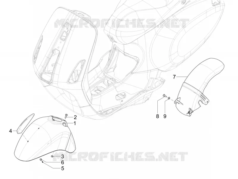 Wheel huosing - Mudguard VESPA VESPA-SCOOTER 50 PRIMAVERA 2023  Vespa Primavera 50 4T 3V ie ABS E5 Mickey Mouse