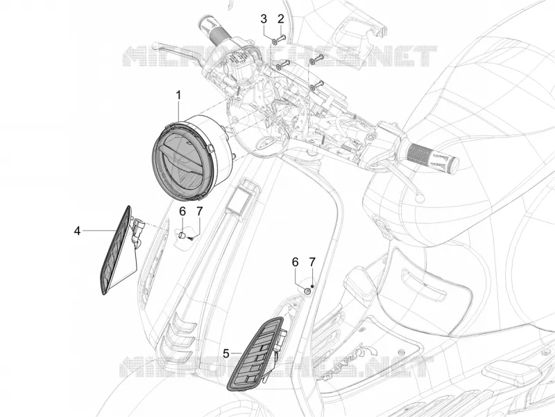 HEADLIGHT - INDICATORS VESPA VESPA-SCOOTER 50 PRIMAVERA 2024  Vespa Primavera 50 E5