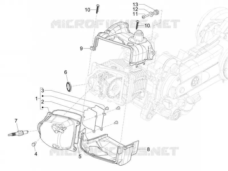 Cylinder head cover VESPA VESPA-SCOOTER 50 PRIMAVERA 2024  Vespa Primavera 50 E5 RED