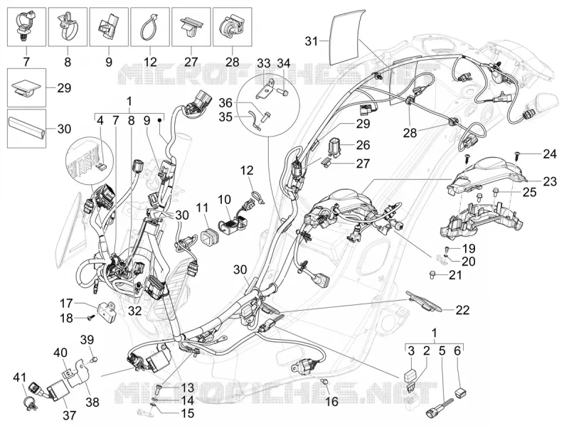 MAIN WIRING HARNESS VESPA VESPA-SCOOTER 50 PRIMAVERA 2024  Vespa Primavera 50 E5 RED