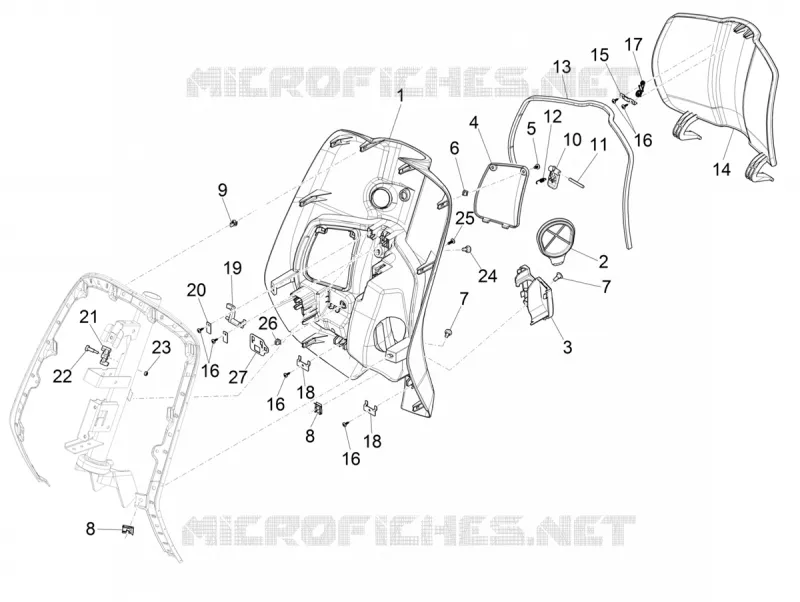 Front glove-box - Knee-guard panel VESPA VESPA-SCOOTER 125 PRIMAVERA 2023  Vespa Primavera 125 4T 3V ie ABS E5 Mickey Mouse