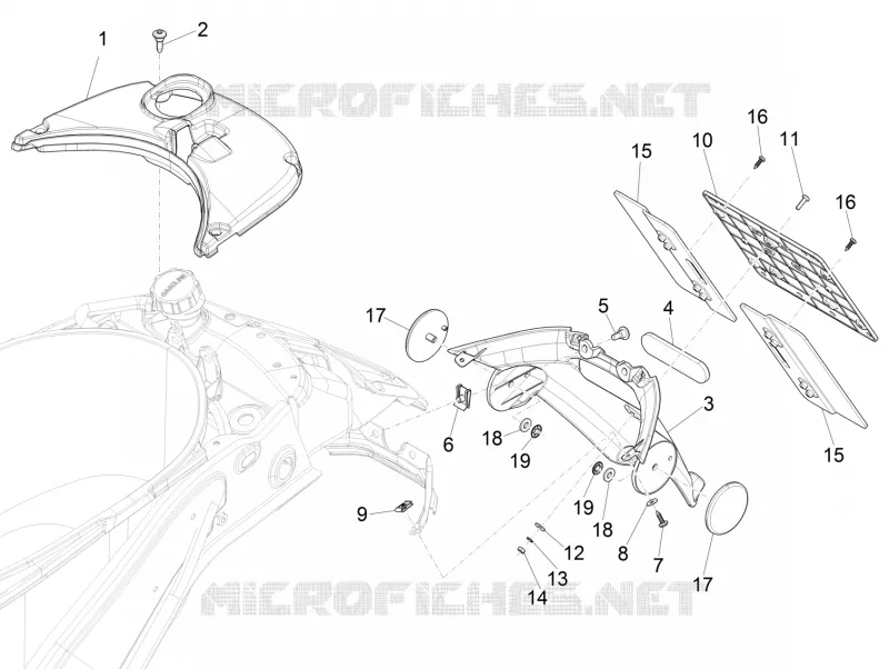 Rear cover - Splash guard VESPA VESPA-SCOOTER 125 PRIMAVERA 2023  Vespa Primavera 125 4T 3V ie ABS E5 Mickey Mouse