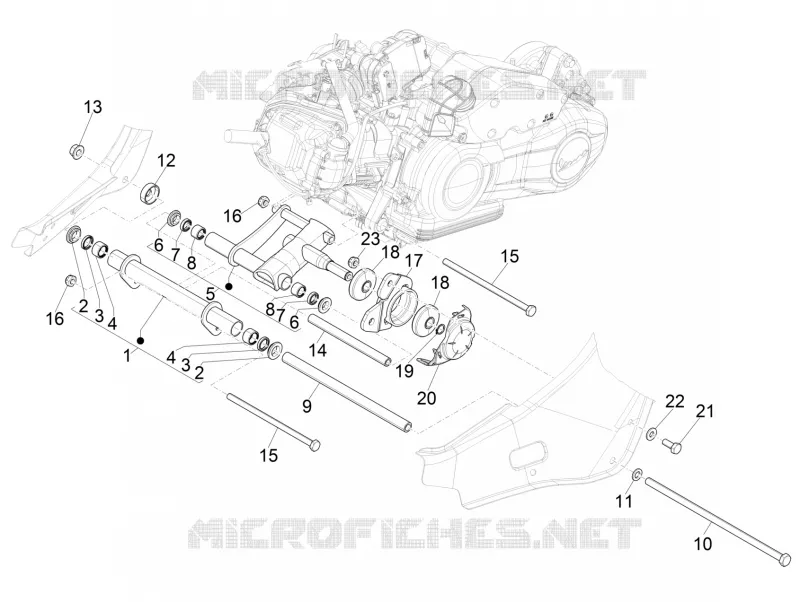 Swinging arm VESPA VESPA-SCOOTER 125 PRIMAVERA 2023  Vespa Primavera 125 4T 3V ie ABS E5 Mickey Mouse