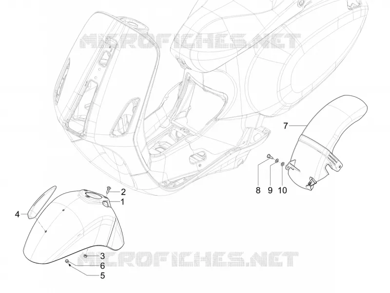Wheel huosing - Mudguard VESPA VESPA-SCOOTER 125 PRIMAVERA 2023  Vespa Primavera 125 4T 3V ie ABS E5 Mickey Mouse