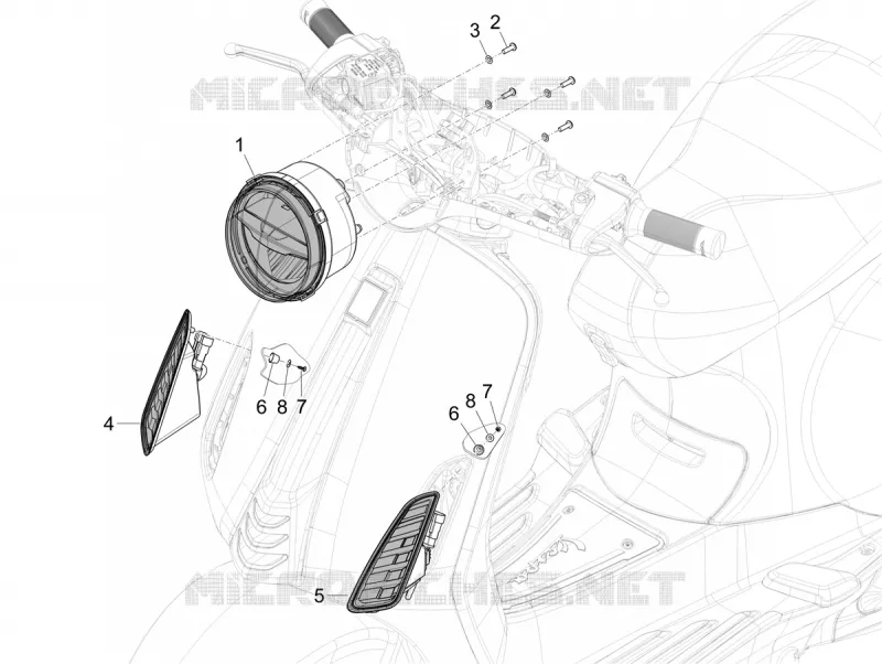 HEADLIGHT - INDICATORS VESPA VESPA-SCOOTER 125 PRIMAVERA 2024  Vespa Primavera 125 Batik E5+