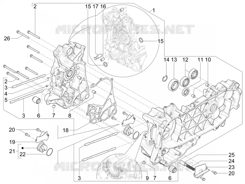 Crankcase VESPA VESPA-SCOOTER 125 PRIMAVERA 2024  Vespa Primavera 125 E5+ RED