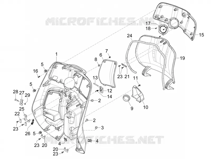 Front glove-box - Knee-guard panel VESPA VESPA-SCOOTER ELECTRIC PRIMAVERA 2024  Vespa Primavera Elettrica TECH RED 70 km/h
