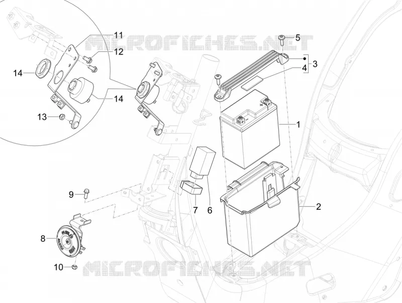 Teleruttori - Batteria servizi- Claxon VESPA VESPA-SCOOTER ELECTRIC PRIMAVERA 2024  Vespa Primavera Elettrica TECH RED 70 km/h