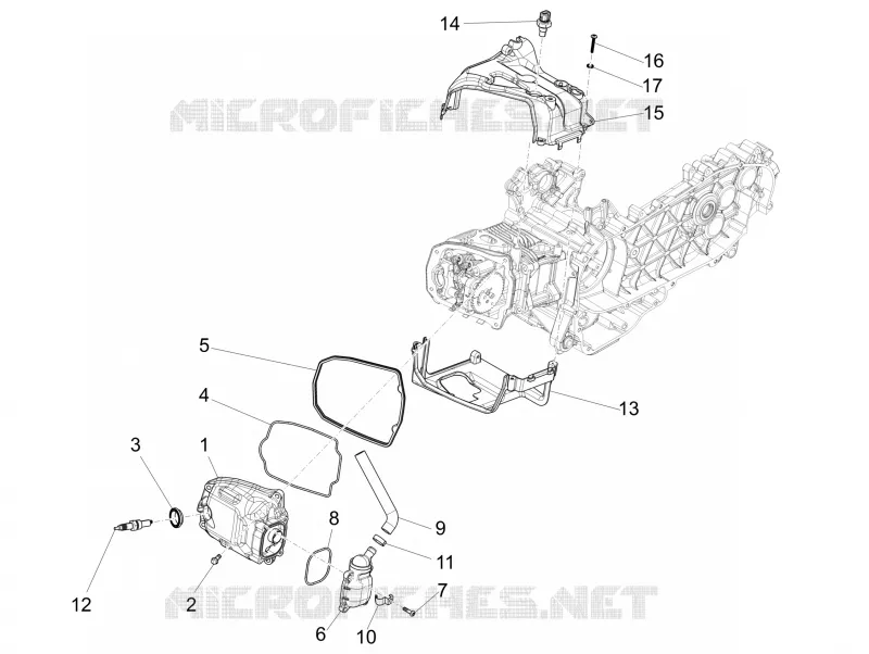 Cylinder head cover VESPA VESPA-SCOOTER 50 SPRINT 2022  Vespa Sprint 50 E5 Justin Bieber