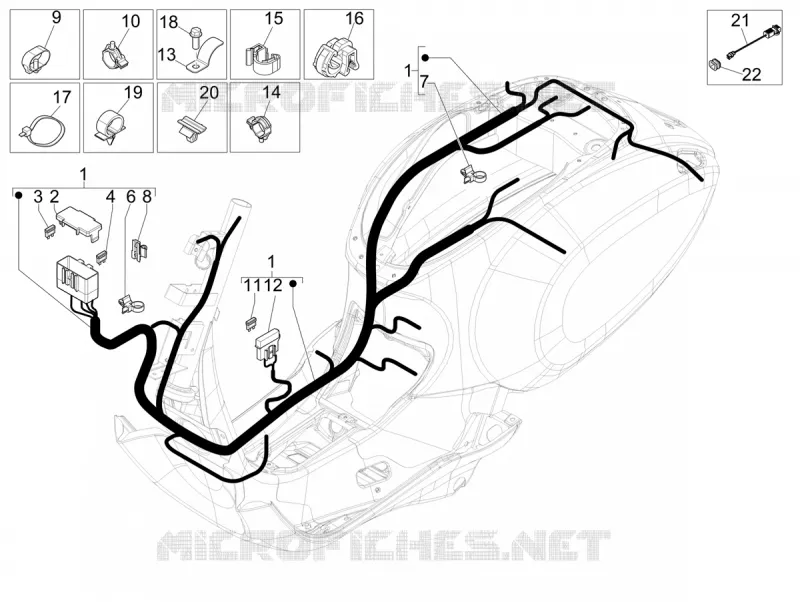 MAIN WIRING HARNESS VESPA VESPA-SCOOTER 50 SPRINT 2024  Vespa Sprint 50 E5 Justin Bieber