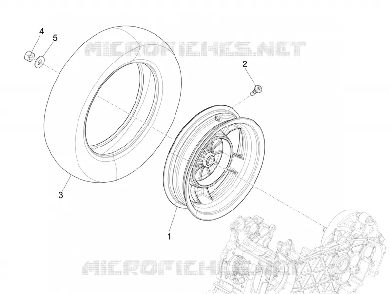 REAR WHEEL VESPA VESPA-SCOOTER 50 SPRINT 2023  Vespa Sprint 50 E5 Justin Bieber