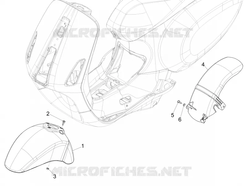 Wheel huosing - Mudguard VESPA VESPA-SCOOTER 50 SPRINT 2022  Vespa Sprint 50 E5 Justin Bieber